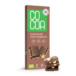 Hasselnøddechokolade 70 % mindre sukker bio 40 g - COCOA