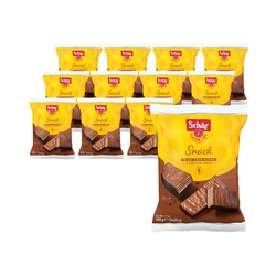 SÆT 12 x Snackvafler med chokoladeovertræk, glutenfri 105 g