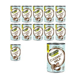 KIT 12 x Kokosmælk - kokosdrik på dåse uden guargummi (17 % fedt) bio 400 ml