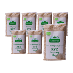SÆT 7 x Brune lange ris bio 1 kg