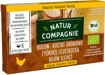 Bouillon - fjerkræterninger uden tilsat sukker bio (8 x 11 g) 88 g - Natur Compagnie