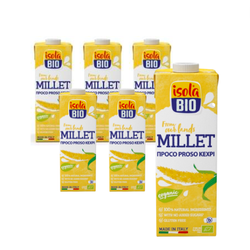 Sæt med 6 x glutenfri hirse-drik bio 1 l