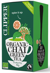 Fair Trade grøn chai-te med kanel og kardemomme Bio (20 x 2 g) 40 g