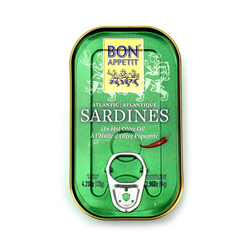 Portugisiske sardiner i krydret olivenolie 120 g (84 g) - Bon Appetit