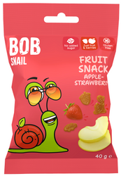 Glutenfri æble-jordbærrulle-snack uden tilsat sukker 40 g - BOB SNAIL