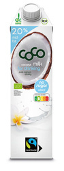 Kokosmælk - drikkekokosmælk 2% fedt uden tilsat sukker fair trade bio 1 l - COCO (Dr Martins)