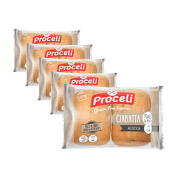 SÆT 5 x Ciabatta (glutenfri rundstykker) 120 g - Proceli