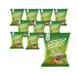 SÆT med 10 x glutenfri grøntsagschips BIO 25 g Vegee