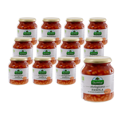SÆT 12 x Hvide bønner i tomatsauce økologisk 360 g