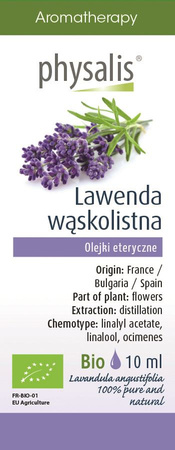 Olejek eteryczny lawenda wąskolistna (echte lavendel) bio 10 ml