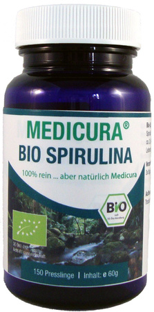 Spirulina (alger) bio-kosttilskud 150 sugetabletter 60 g - Medicura