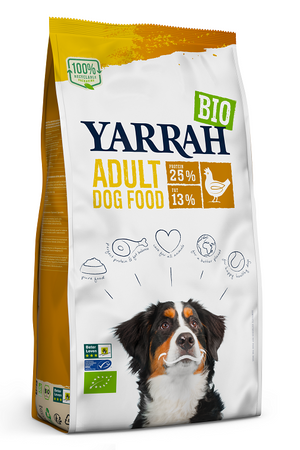 Foder til voksne hunde - kylling BIO 2 kg - Yarrah