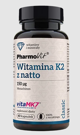 K2-vitamin (150 µg) glutenfrit kosttilskud 60 kapsler - Pharmovit (classic)