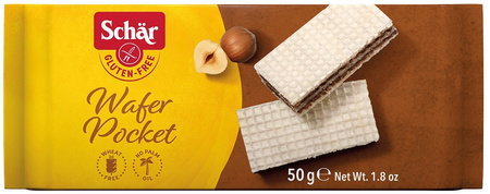 SÆT 20 x Wafer pocket - glutenfri valnøddevafler 50 g - Schar
