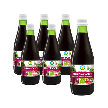 SÆT 6 x Rødbede- og sellerijuice uden sukker bio 300 ml