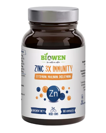 Zink 3x Immunity glutenfrit kosttilskud 100 kapsler - Hempking (Biowen)