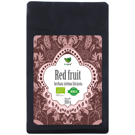 Økologisk grøn te med røde bær, løs, 100 g – Ecoblik