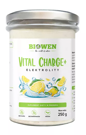 Elektrolytpulver med citronsmag Vital Charge+ 250 g - Hempking (Biowen)