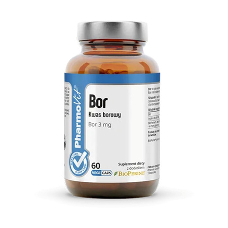 Borsyre (3 mg) glutenfrit kosttilskud 60 kapsler - PHARMOVIT (CLEAN LABEL)