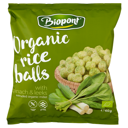 Rischips med spinat og porre glutenfri bio 60 g