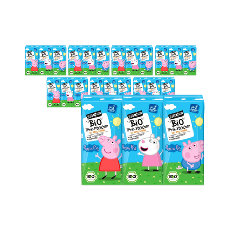 SÆT 8 x Æble- og pæredrik BIO 3 x 200 ml Peppa Pig - PURE&FUN