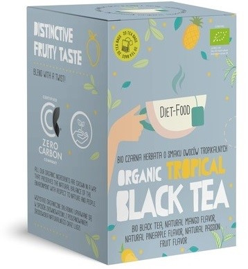 Sort te med smag af tropisk frugt (tropical black) bio (20 x 2 g) 40 g - Light-Food