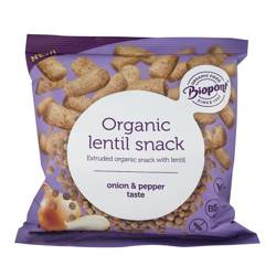 Linsechips med løg og peberfrugt glutenfri bio 60 g