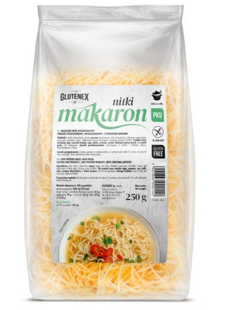 Glutenfri nudler med lavt proteinindhold 250 g - GLUTENEX