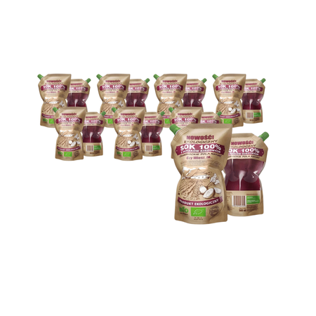 SÆT 8 x Syltet rødbedesaft 100% bio 500 ml