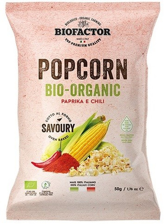 Glutenfri paprika-chili popcorn BIO 50 g - Biofactor