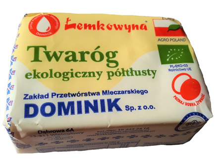 Halvfed hytteost Bio (ca. 0,27 kg) - Lemkowyna