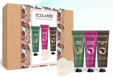 Zestaw podarunkowy do pielęgnacji rąk INSPIRATIONS, 3 kremy do rąk x 30ml + mydełko do rąk glicerynowe 60 g