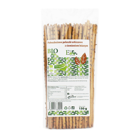 Fuldkornsspeltstænger med hørfrø BIO 150 g - Envoy