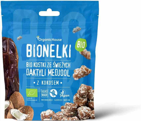 Glutenfri dadelpraliner med kokosspåner BIO 50 g