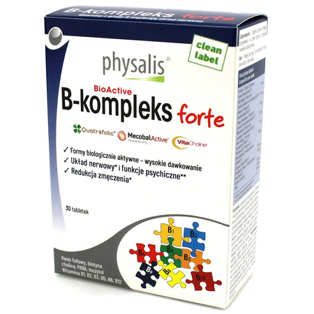 Vitamin B-Complex forte kosttilskud 30 tabletter - Physalis