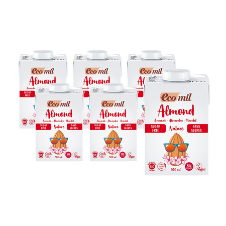 SÆT 6 x Glutenfri sukkerfri mandeldrik bio 500 ml