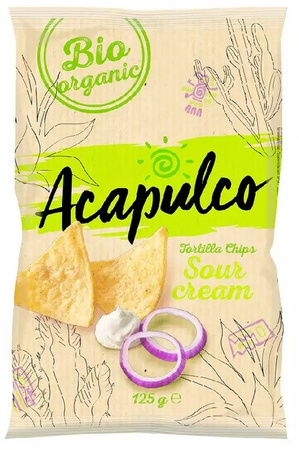 Nachos med fløde- og løgsmag bio 125 g