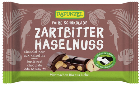 Hasselnøddebitter chokolade bio 100 g