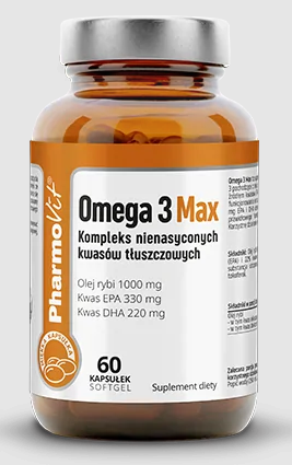 Omega 3 Max glutenfrit kosttilskud 60 kapsler - Pharmovit (Clean Label)