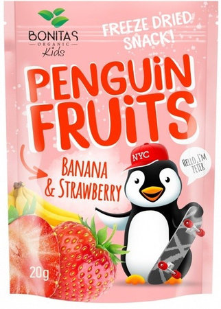 Frysetørret banan og jordbær BIO 15 g