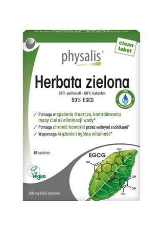 Grøn te kosttilskud 30 tabletter – Physalis