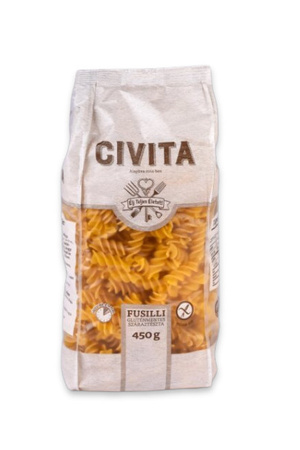 Glutenfri pasta (majs) fusilli 450 g - CIVITA
