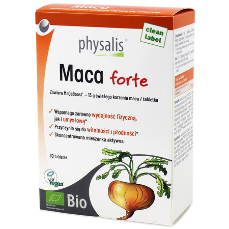 Maca forte kosttilskud BIO 30 tabletter - Physalis