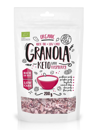 Keto granola med hindbær bio 200 g