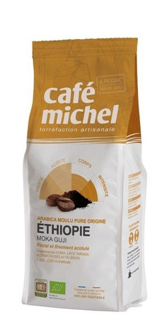 Arabica 100% Moka Sidamo Etiopien fair trade malet kaffe BIO 250 g - Cafe Michel