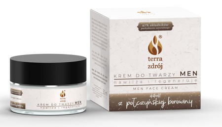 Fugtgivende og regenererende ansigtscreme til mænd 50 ml - TERRA ZDRÓJ (terapeutisk mudderserie)