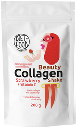 Beauty Collagen Shake Strawberry kosttilskud 200 g - Diet-Food