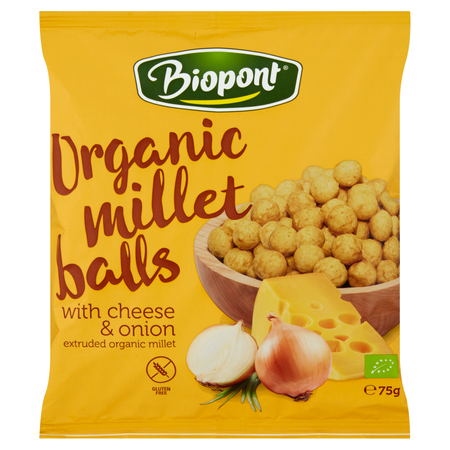 Glutenfri ost- og løgchips bio 75 g