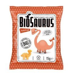 Glutenfri majschips med kechupsmag bio 15g biosaurus