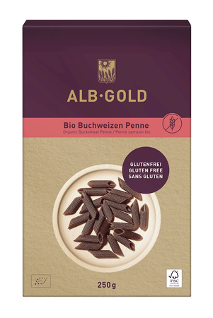 Glutenfri boghvedepasta (penne) bio 250 g - alb-guld